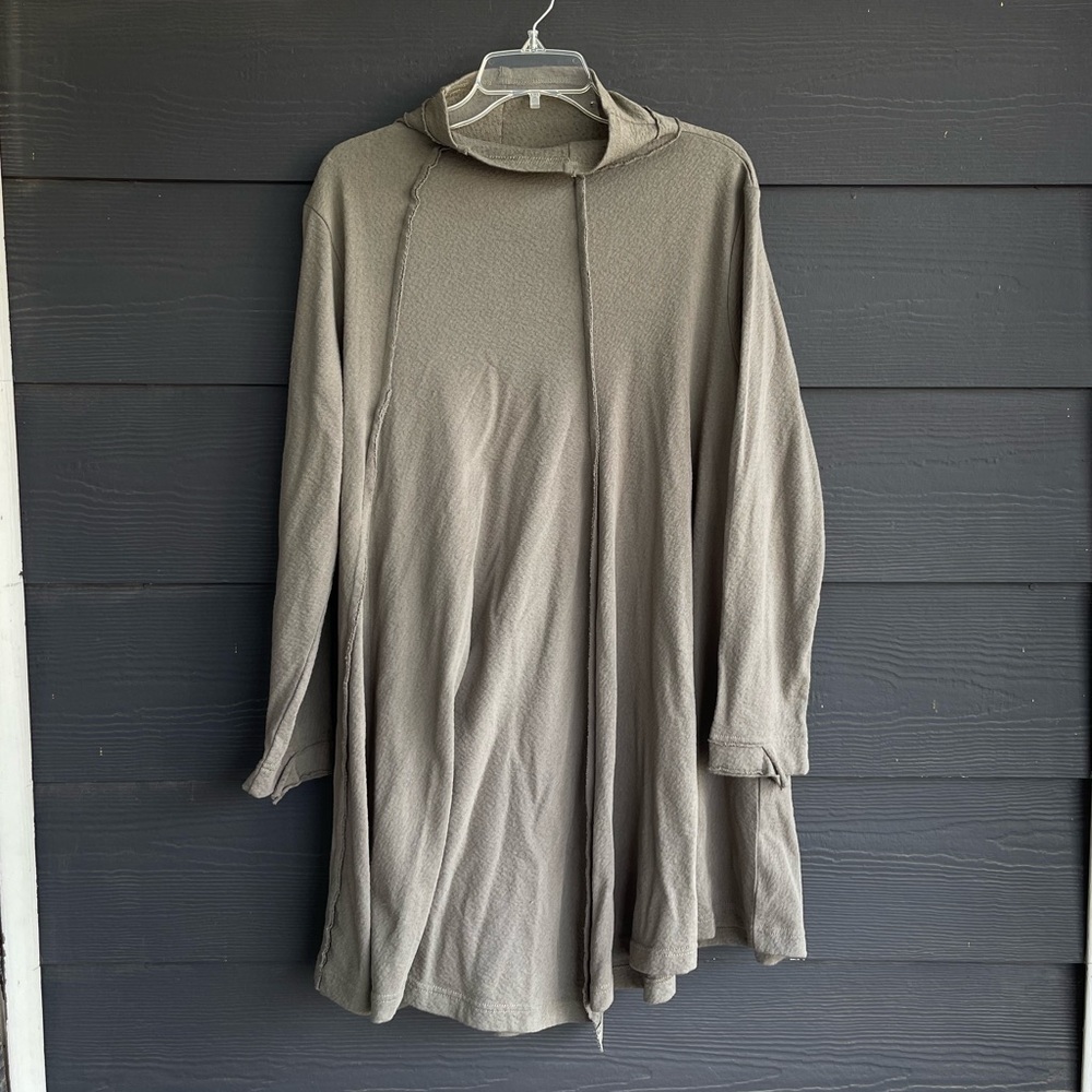Moyuru textured knit oversized tunic or mini dress sage green Japan lagenlook 1W